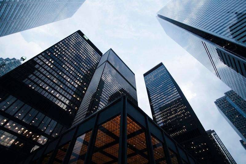 Modern glass skyscrapers